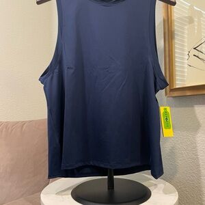 EleVen by Venus Williams Blue Sleeveless Boxy Muscle Tee